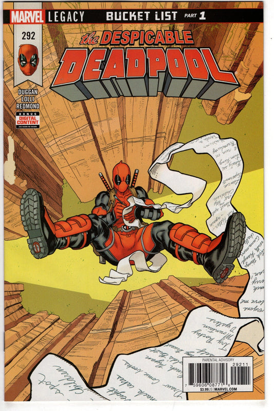 MARVEL COMICS DESPICABLE DEADPOOL #292 LEG