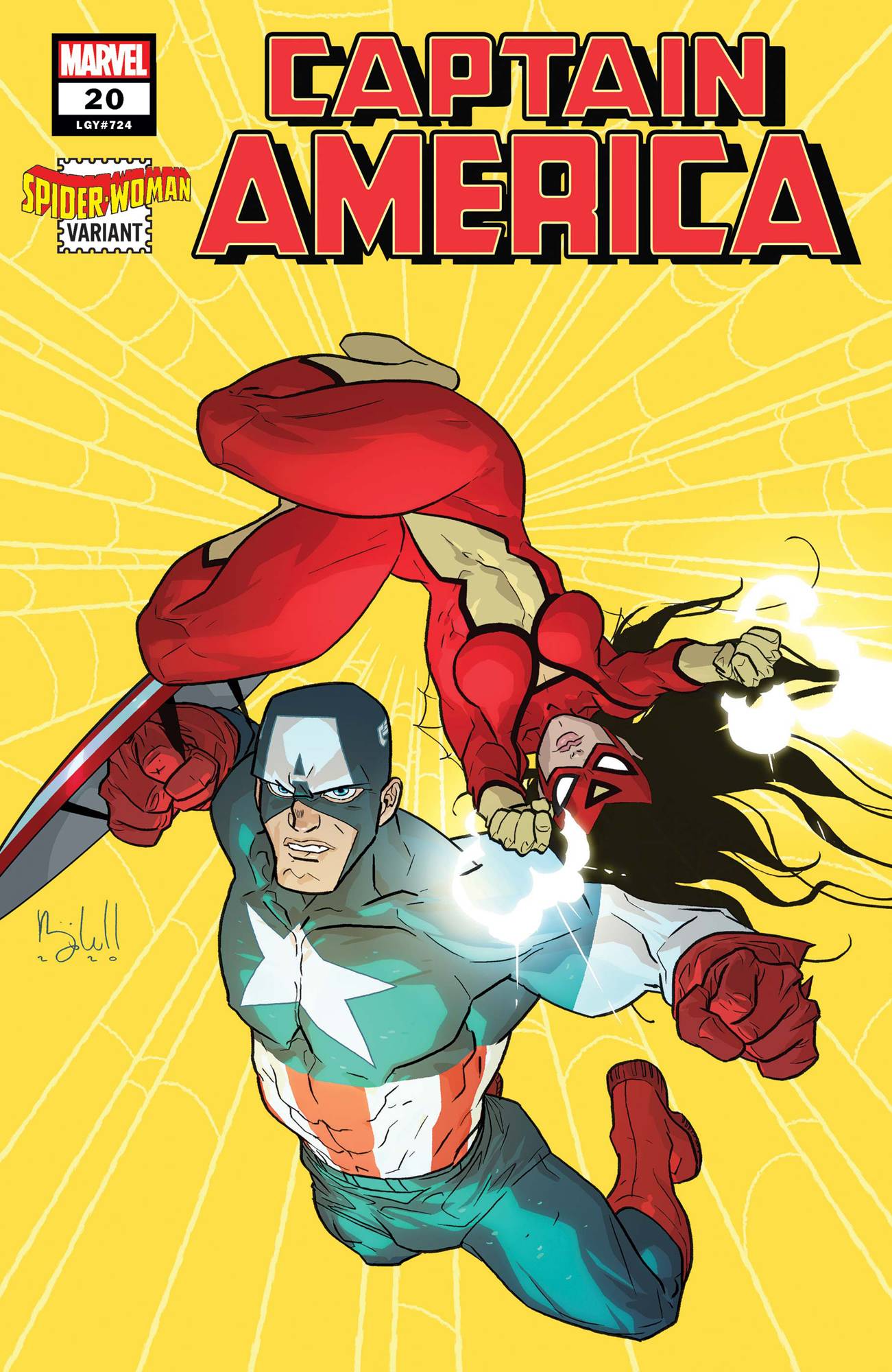 MARVEL COMICS MARVEL COMICS CAPTAIN AMERICA #20 CALDWELL SPIDER-WOMAN VAR