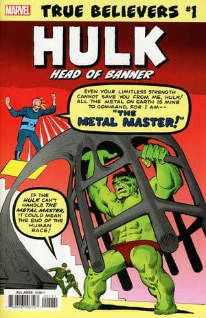 MARVEL COMICS MARVEL COMICS TRUE BELIEVERS HULK HEAD OF BANNER #1