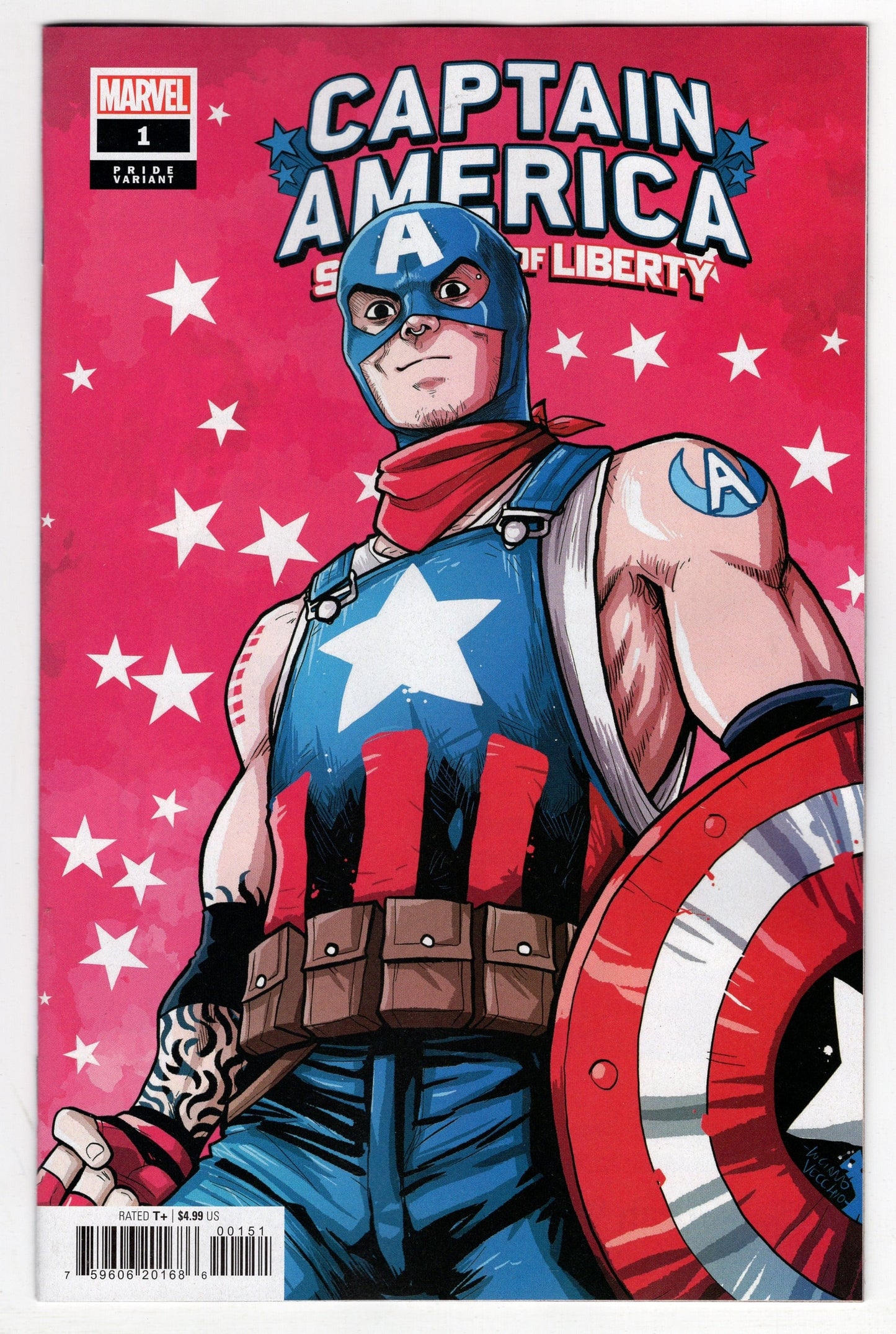 MARVEL PRH COMIC BOOK CAPTAIN AMERICA SENTINEL OF LIBERTY #1 VECCHIO PRIDE VARIANT