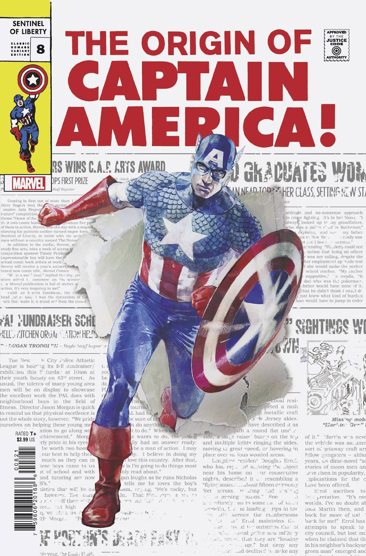 MARVEL PRH COMIC BOOK CAPTAIN AMERICA SENTINEL OF LIBERTY #8 CLASSIC HOMAGE VARIANT