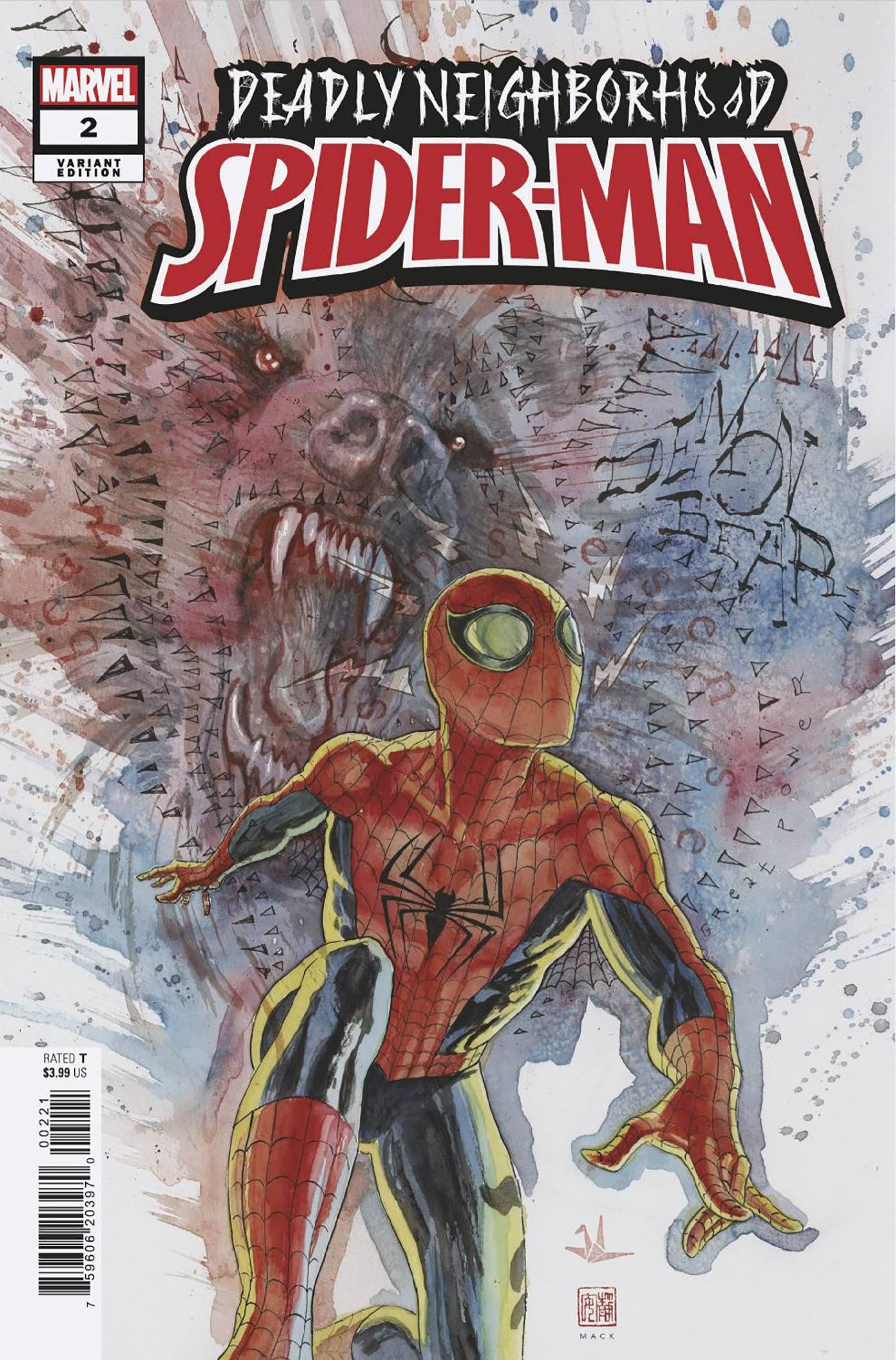 MARVEL PRH COMIC BOOK DEADLY NEIGHBORHOOD SPIDER-MAN #2 (OF 5) DAVID MACK VARIANT