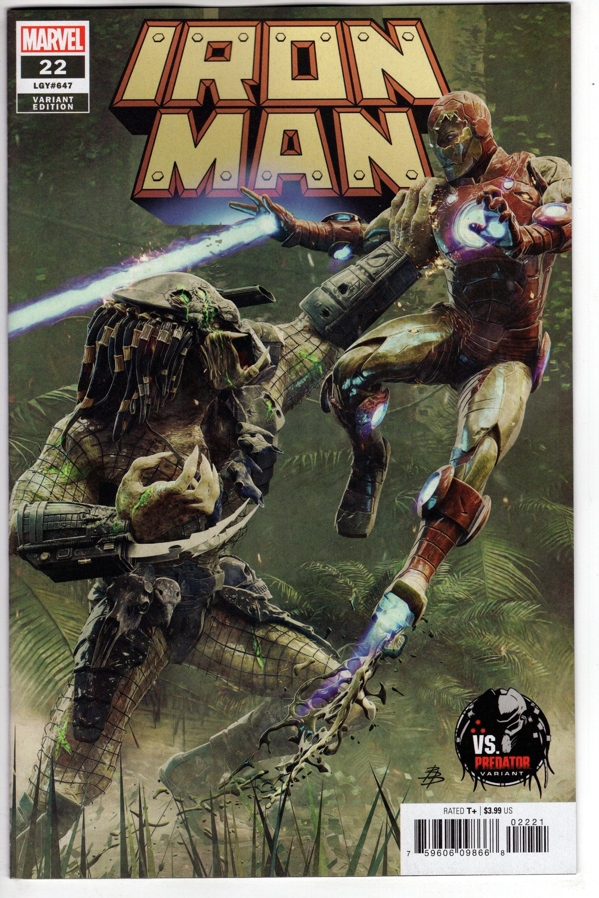 MARVEL PRH COMIC BOOK IRON MAN #22 BARENDS PREDATOR VARIANT