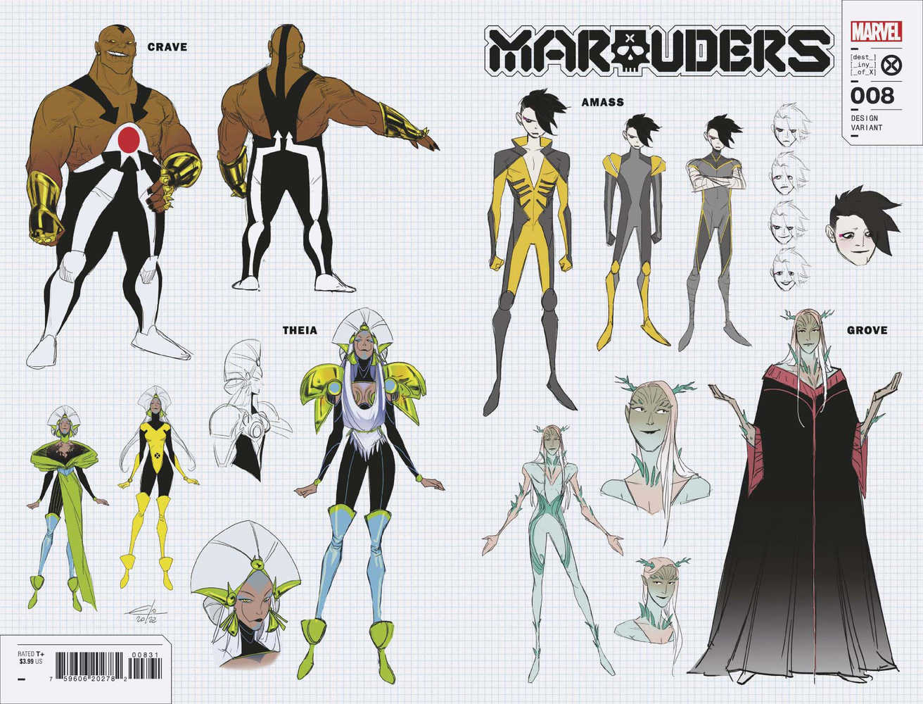 MARVEL PRH COMIC BOOK Marauders #8 10 Copy Variant Edition Carlini New Char Wrpad Design Variant