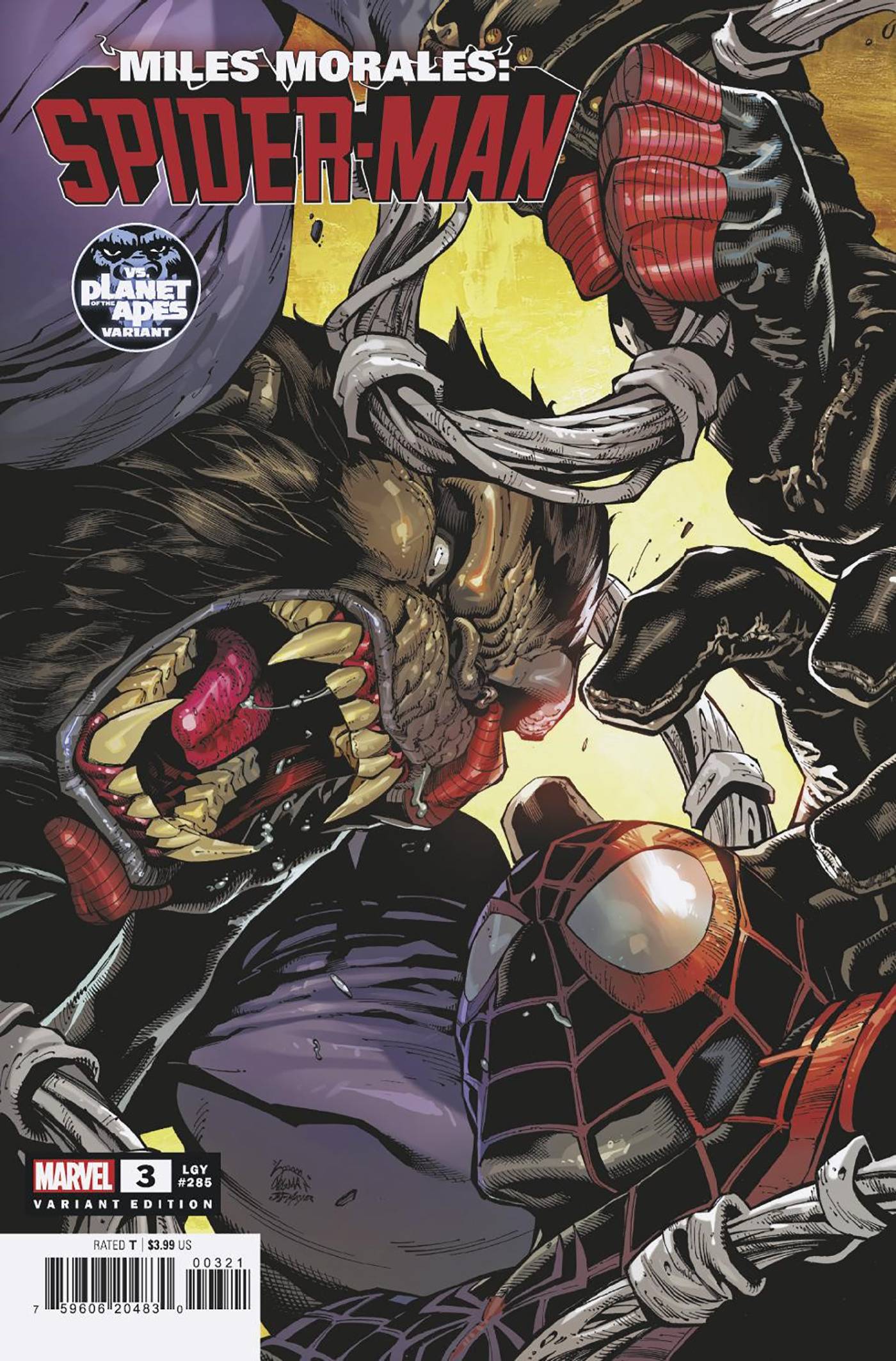 MARVEL PRH COMIC BOOK MILES MORALES SPIDER-MAN #3 STEGMAN PLANET OF THE APES VAR