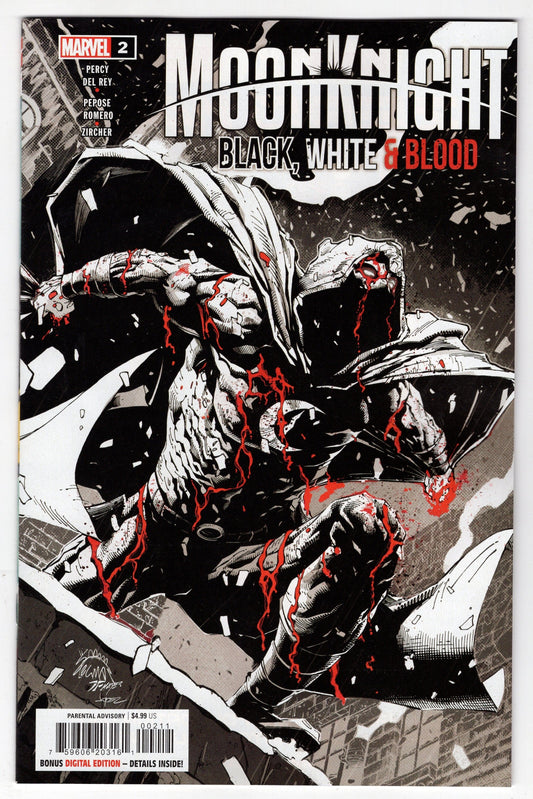 MARVEL PRH COMIC BOOK MOON KNIGHT BLACK WHITE BLOOD #2 (OF 4)