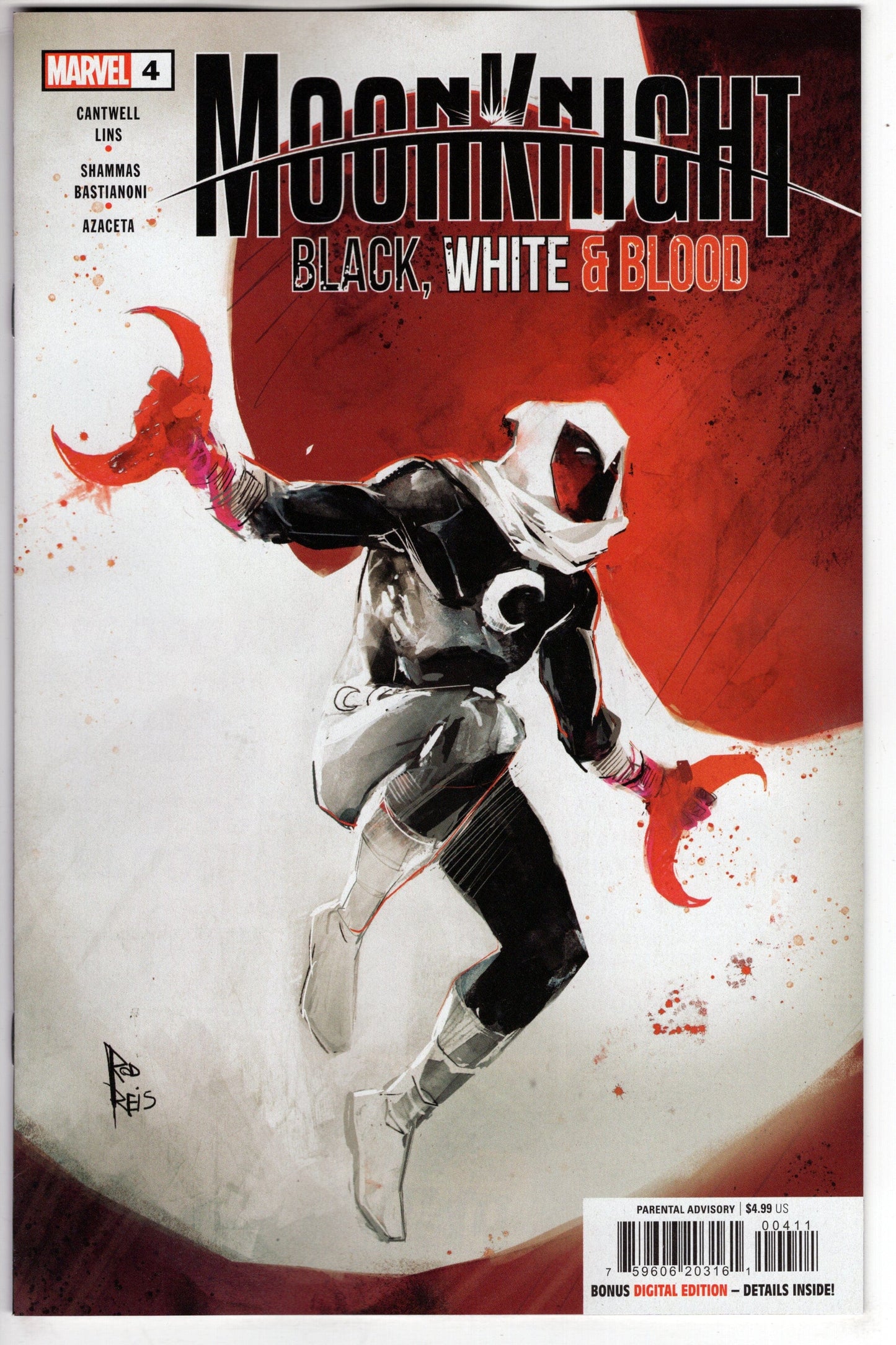 MARVEL PRH COMIC BOOK MOON KNIGHT BLACK WHITE BLOOD #4 (OF 4)
