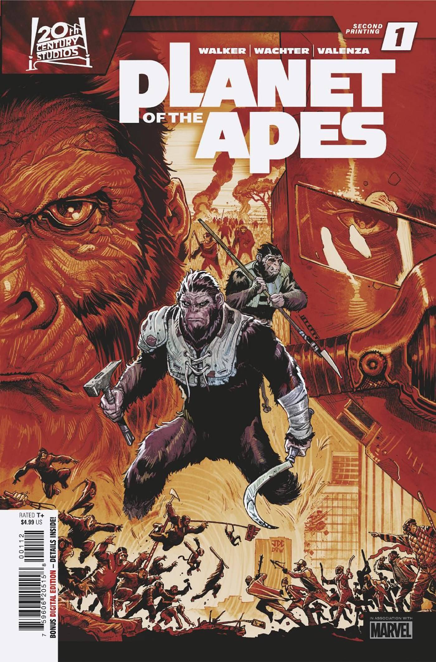 MARVEL PRH COMIC BOOK PLANET OF THE APES #1 2ND PTG JOSHUA CASSARA VAR
