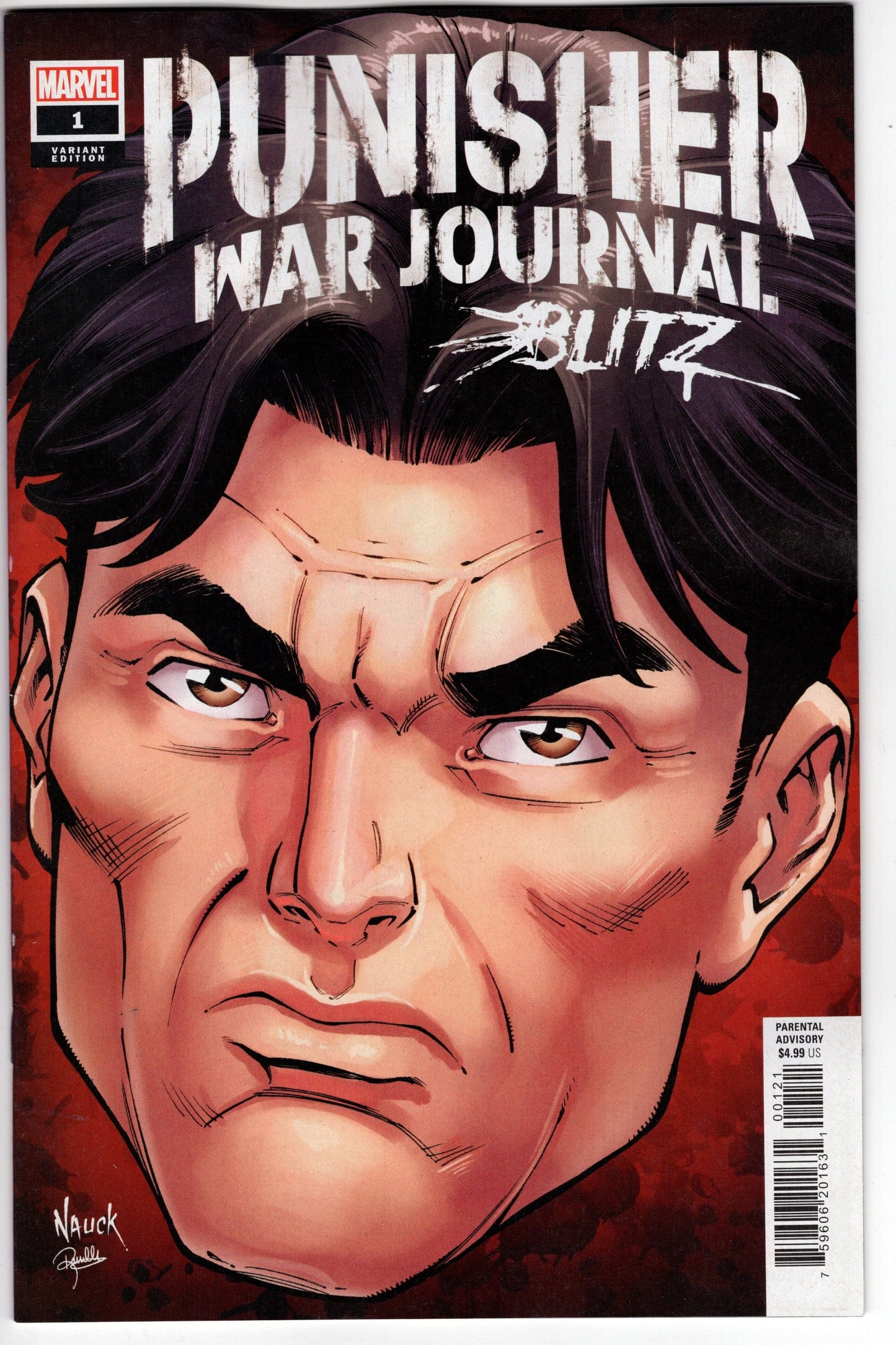 MARVEL PRH COMIC BOOK PUNISHER WAR JOURNAL BLITZ #1 NAUCK HEADSHOT VARIANT