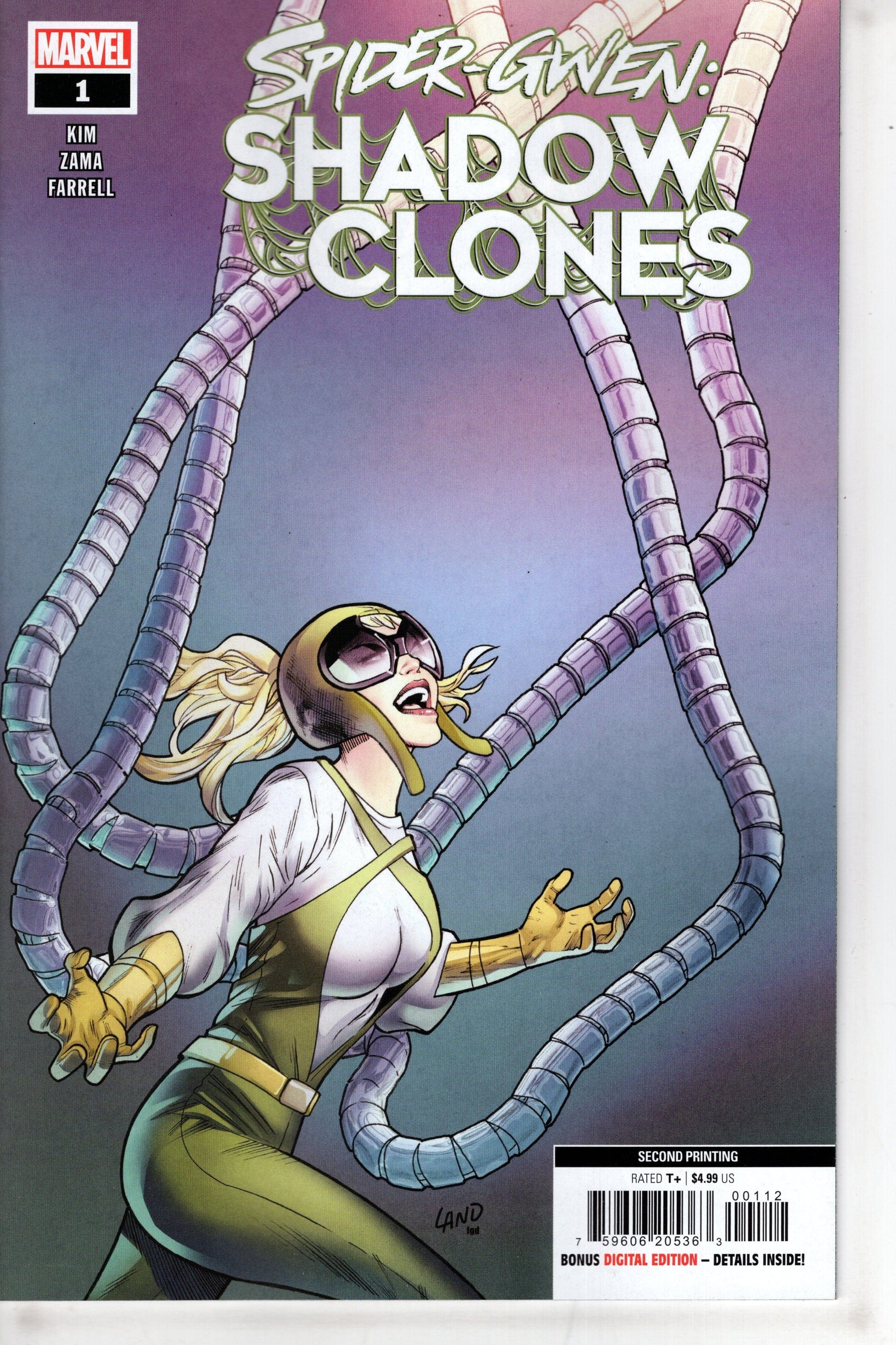 MARVEL PRH COMIC BOOK SPIDER-GWEN SHADOW CLONES #1 2ND PTG GREG LAND VAR