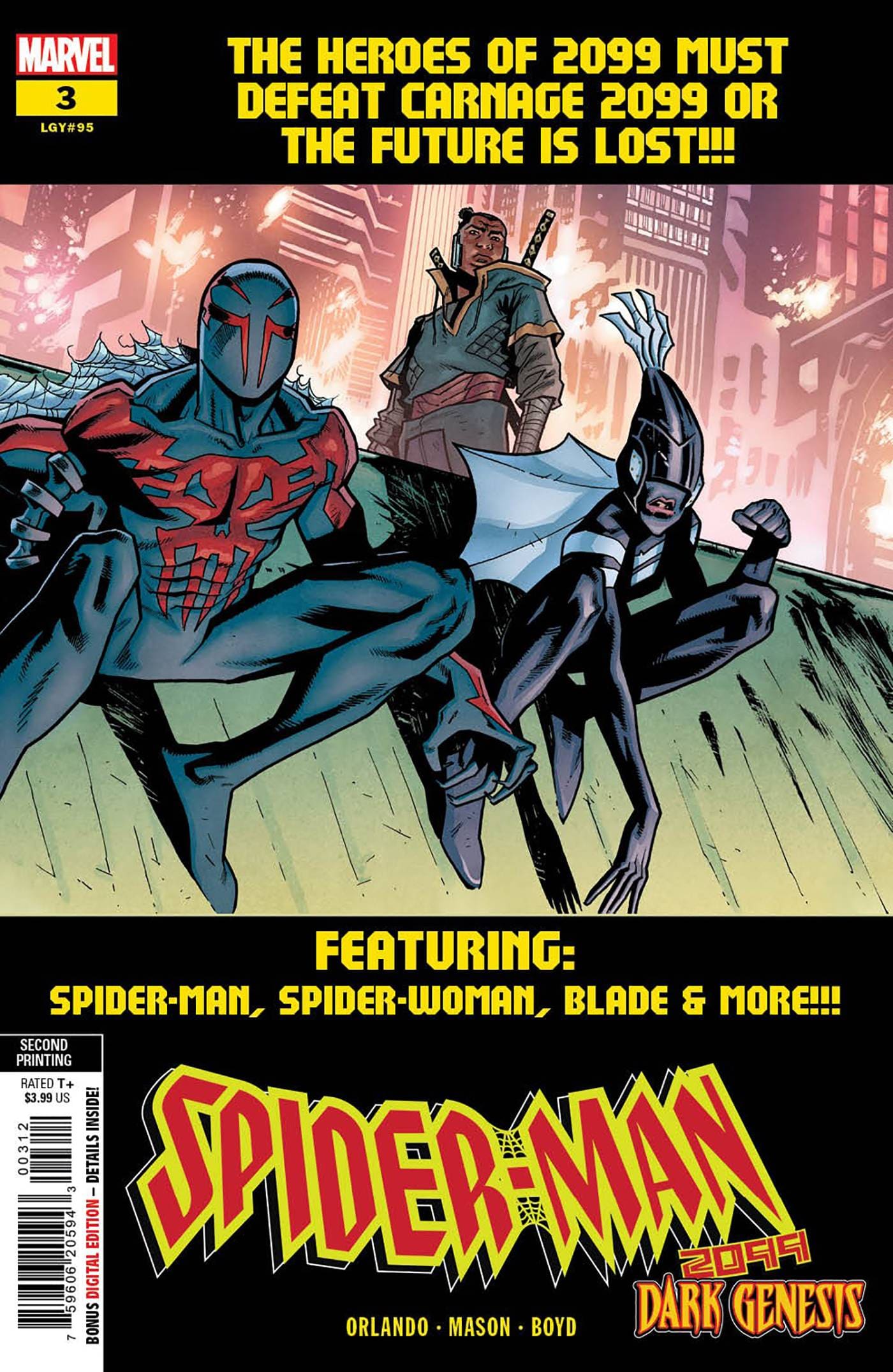 MARVEL PRH COMIC BOOK SPIDER-MAN 2099 DARK GENESIS #3 (OF 5) 2ND PTG MASON VAR