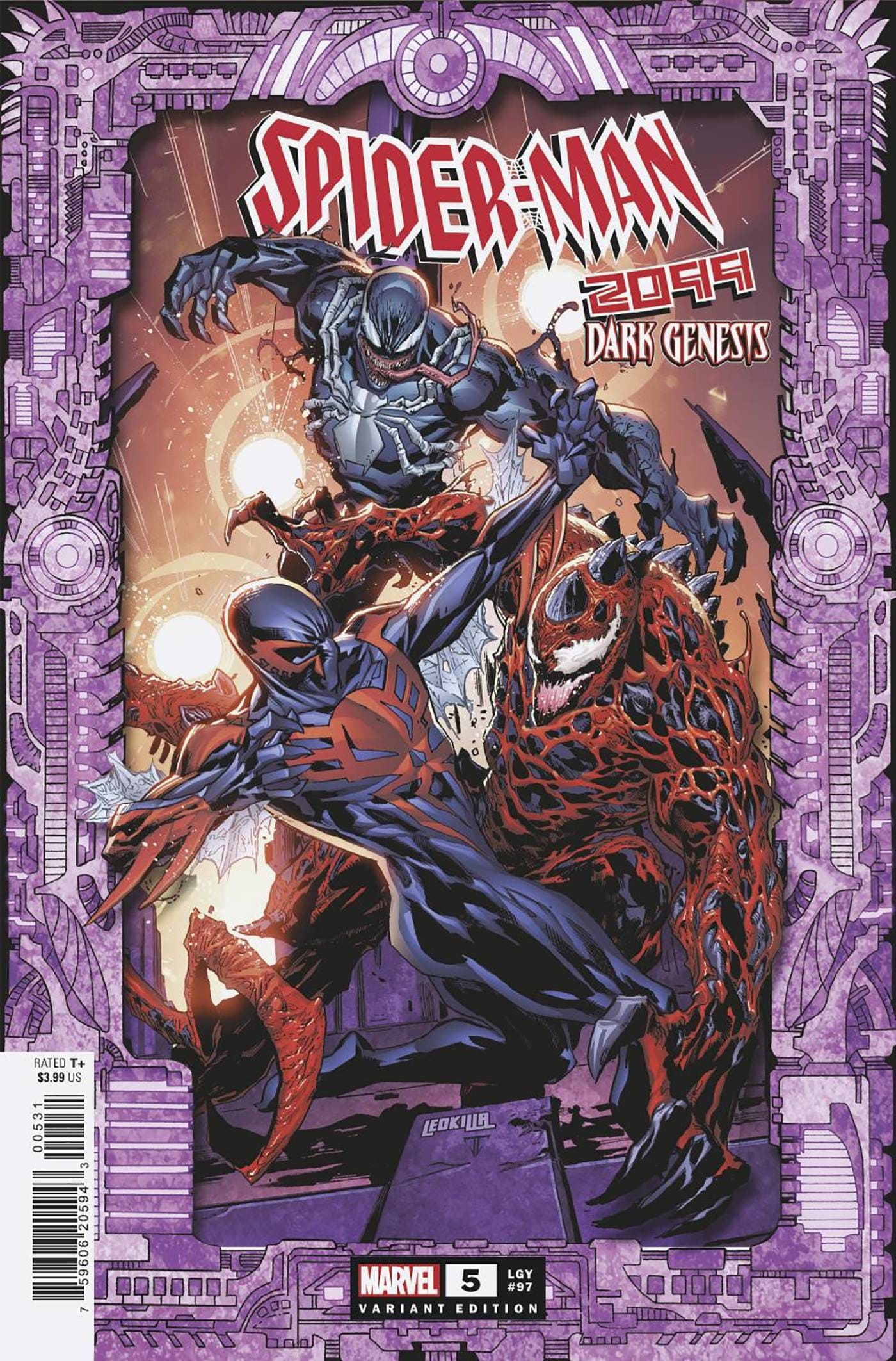 MARVEL PRH COMIC BOOK SPIDER-MAN 2099 DARK GENESIS #5 (OF 5) LASHLEY FRAME VAR