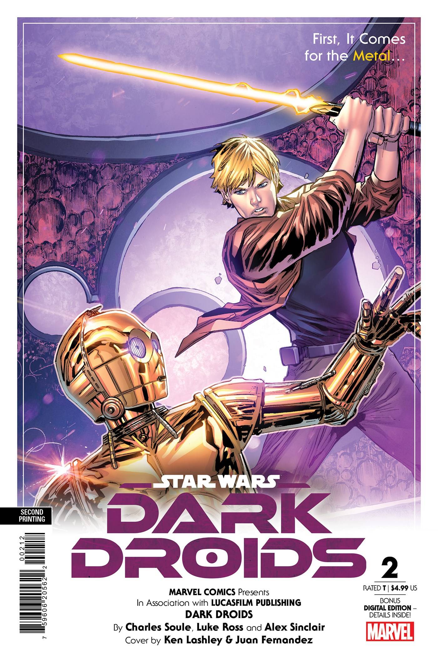 MARVEL PRH COMIC BOOK STAR WARS DARK DROIDS #2 2ND PTG KEN LASHLEY VAR