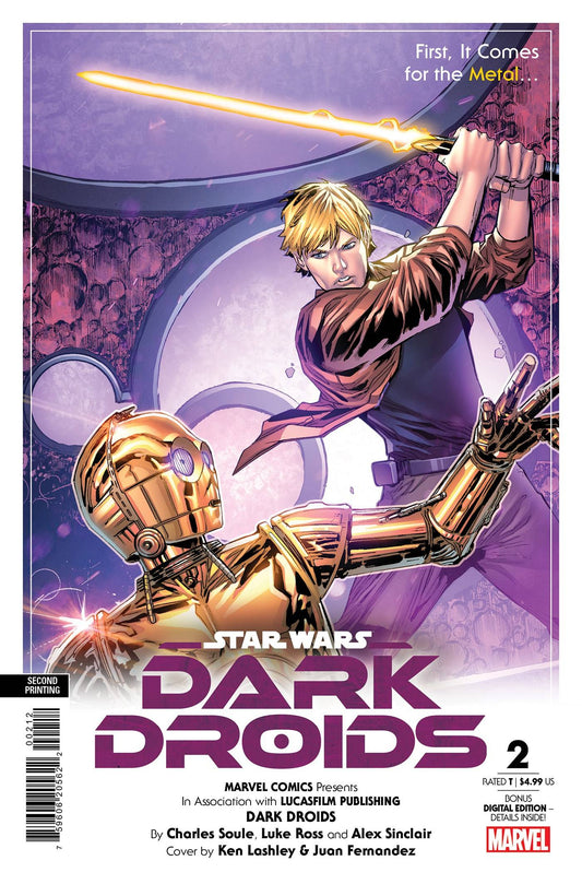 MARVEL PRH COMIC BOOK STAR WARS DARK DROIDS #2 2ND PTG KEN LASHLEY VAR