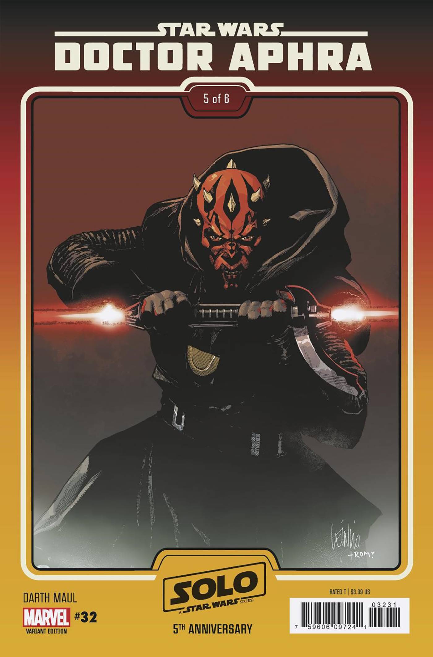 MARVEL PRH COMIC BOOK STAR WARS DOCTOR APHRA #32 YU DARTH MAUL SOLO 5TH ANN MOVIE