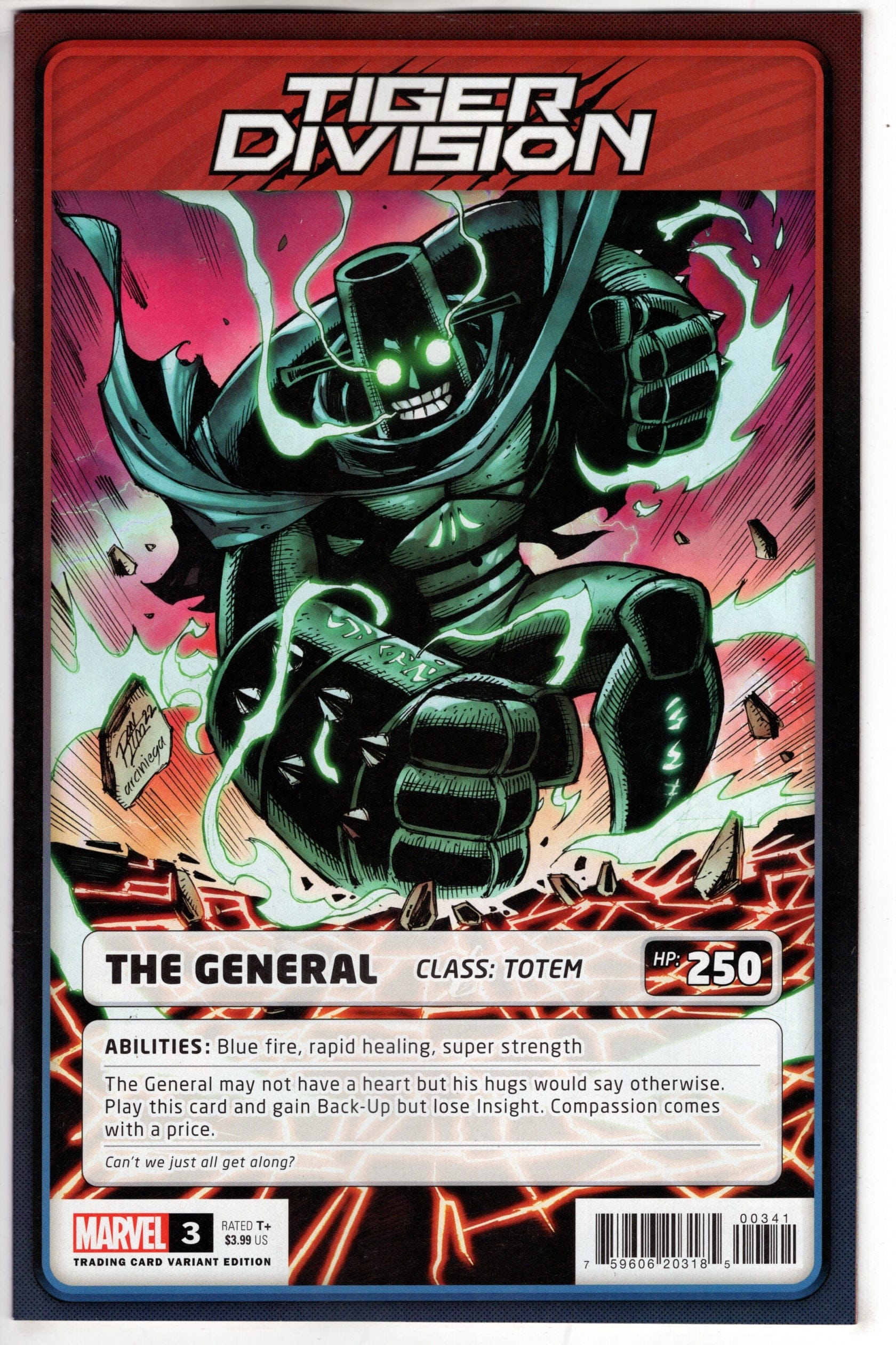 MARVEL PRH COMIC BOOK TIGER DIVISION #3 (OF 5) RON LIM TRADING CARD Variant