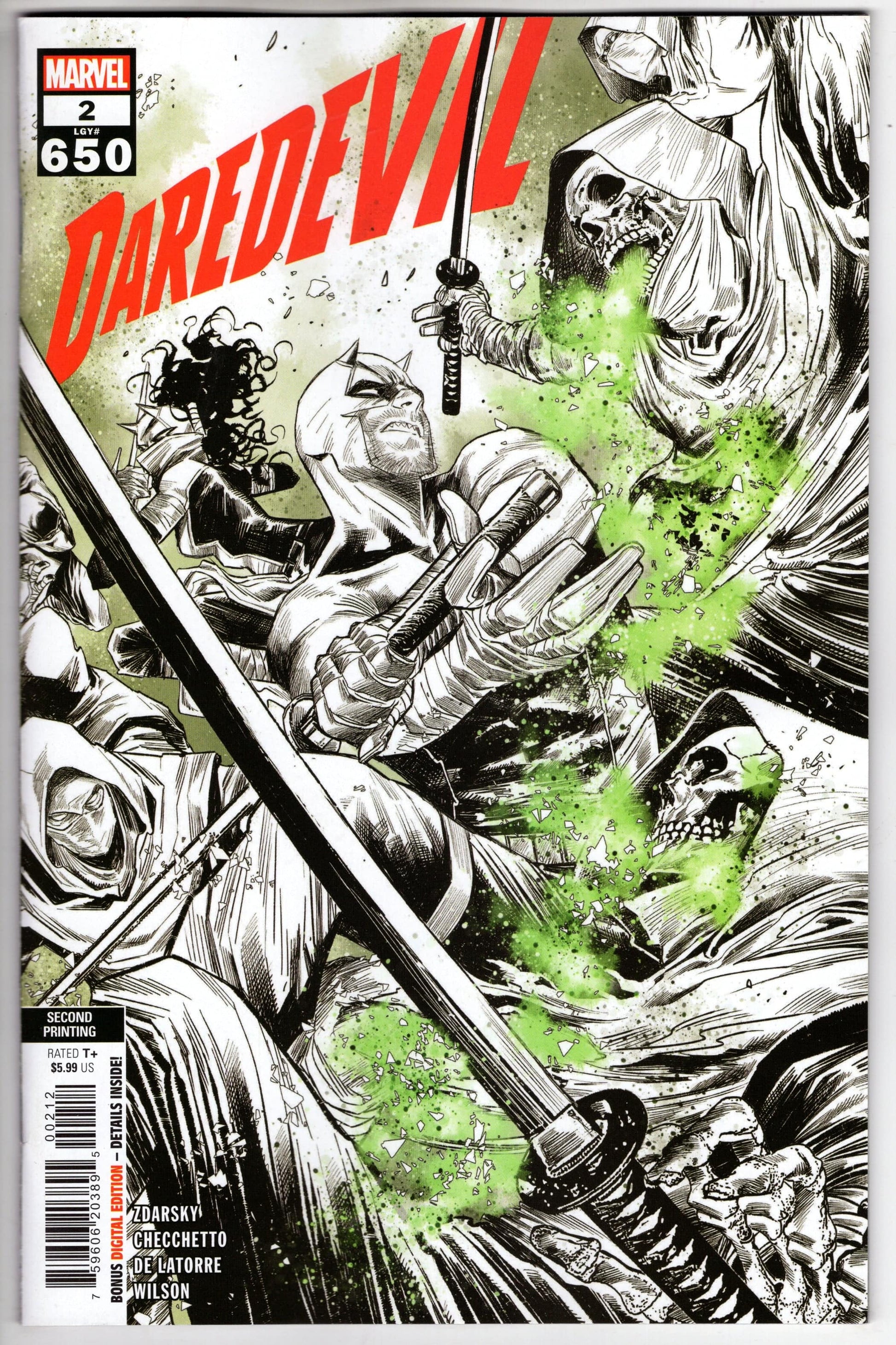 MARVEL PRH COMIC BOOK VF/NM DAREDEVIL #2 2ND PTG CHECCHETTO VARIANT