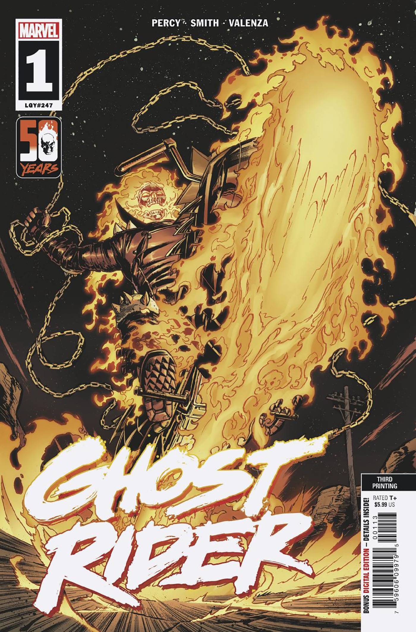 MARVEL PRH COMIC BOOK VF/NM GHOST RIDER #1 3RD PTG CORY SMITH VARIANT