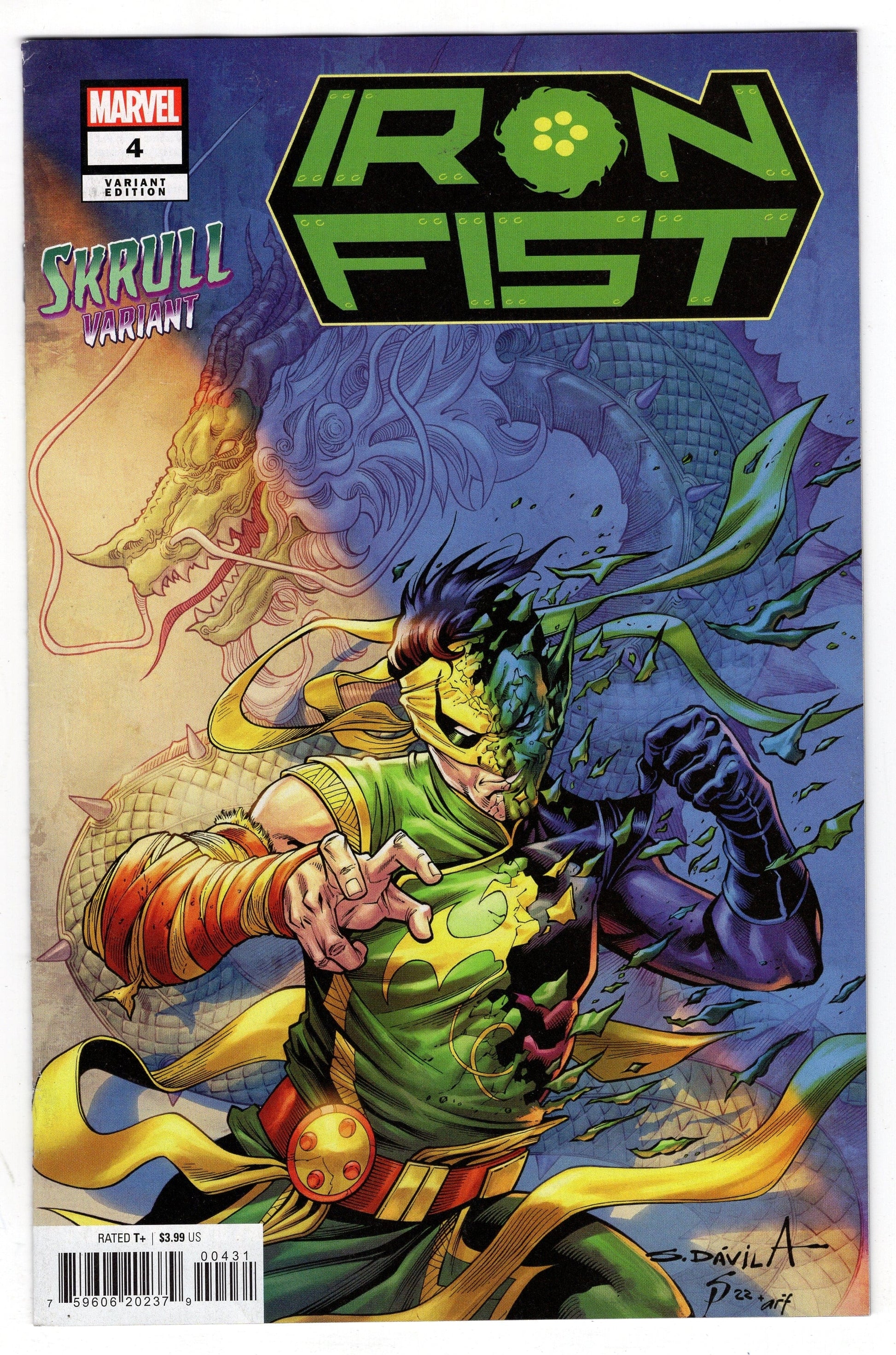 MARVEL PRH COMIC BOOK VF/NM IRON FIST #4 (OF 5) DAVILA SKRULL VARIANT