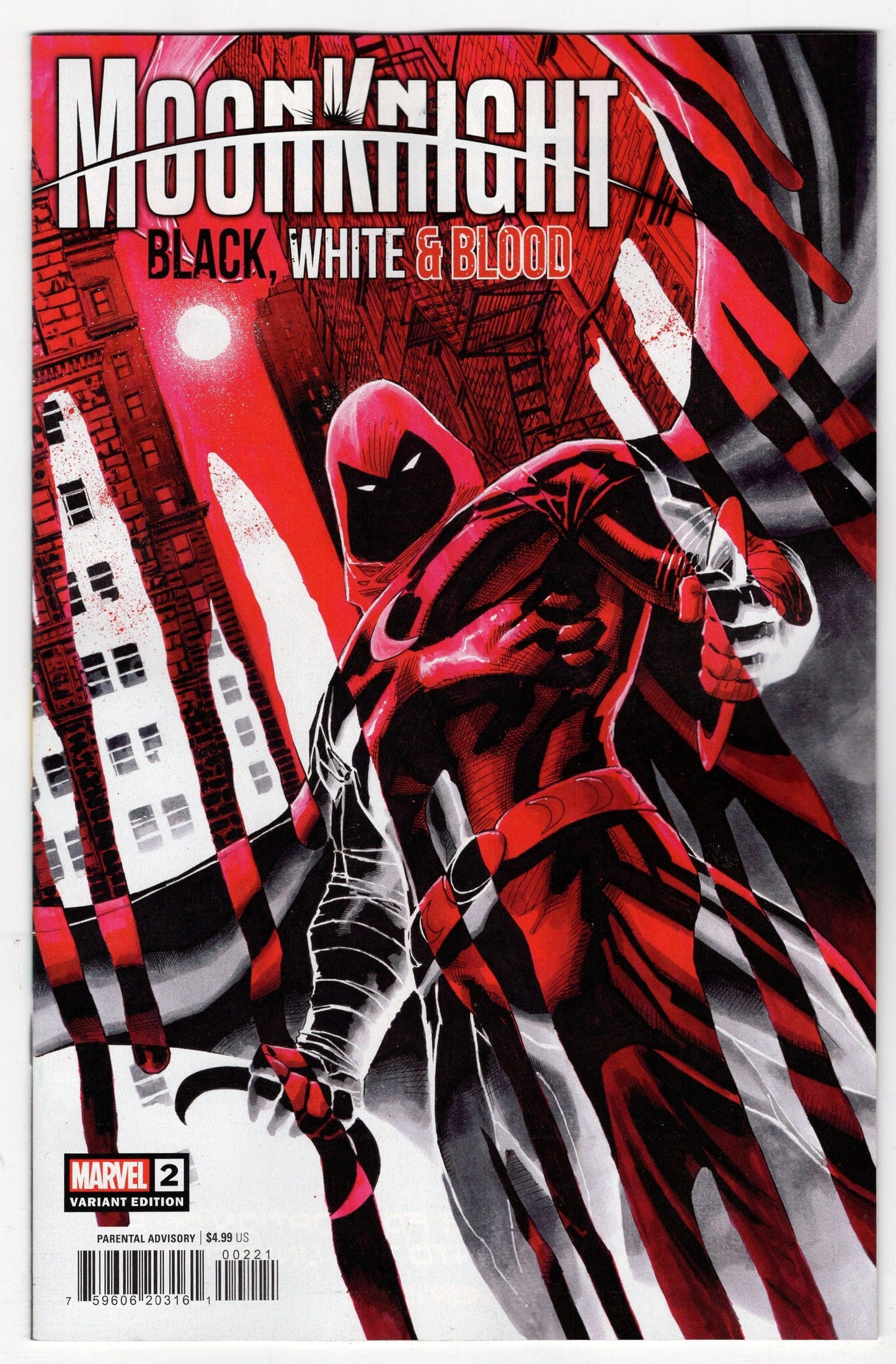 MARVEL PRH COMIC BOOK VF/NM MOON KNIGHT BLACK WHITE BLOOD #2 (OF 4) WEAVER VARIANT