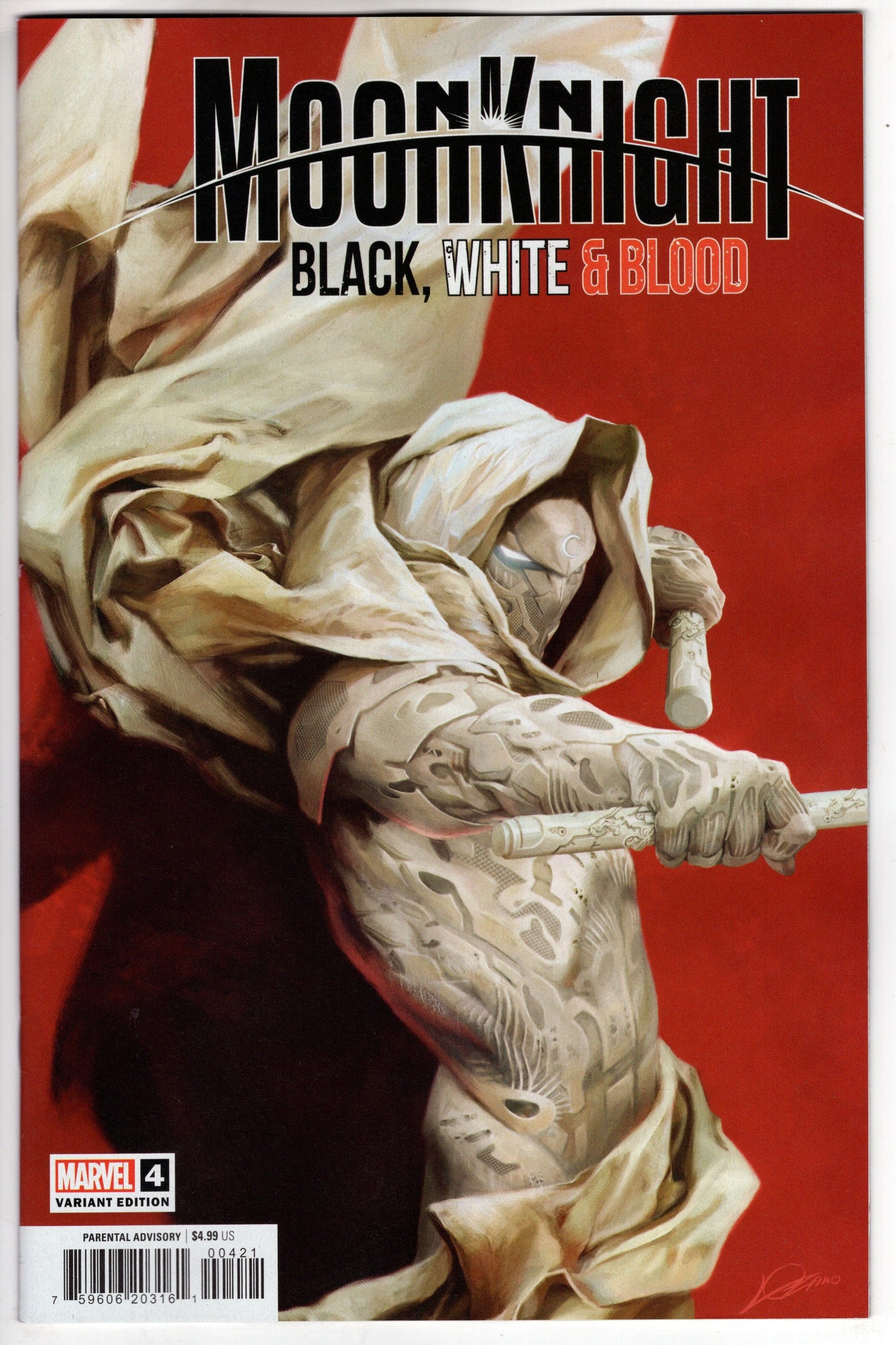 MARVEL PRH COMIC BOOK VF/NM MOON KNIGHT BLACK WHITE BLOOD #4 (OF 4) LOZANO VARIANT