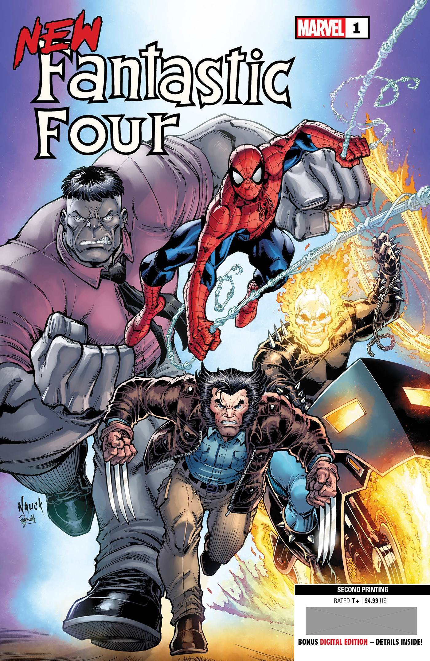 MARVEL PRH COMIC BOOK VF/NM NEW FANTASTIC FOUR #1 (OF 5) 2ND PTG NAUCK VARIANT