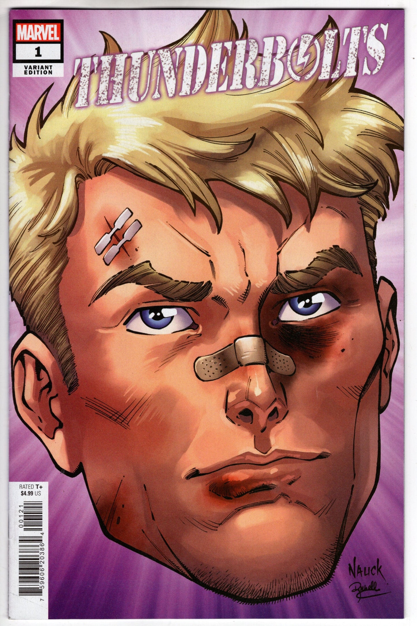 MARVEL PRH COMIC BOOK VF/NM THUNDERBOLTS #1 (OF 5) NAUCK HEADSHOT VARIANT