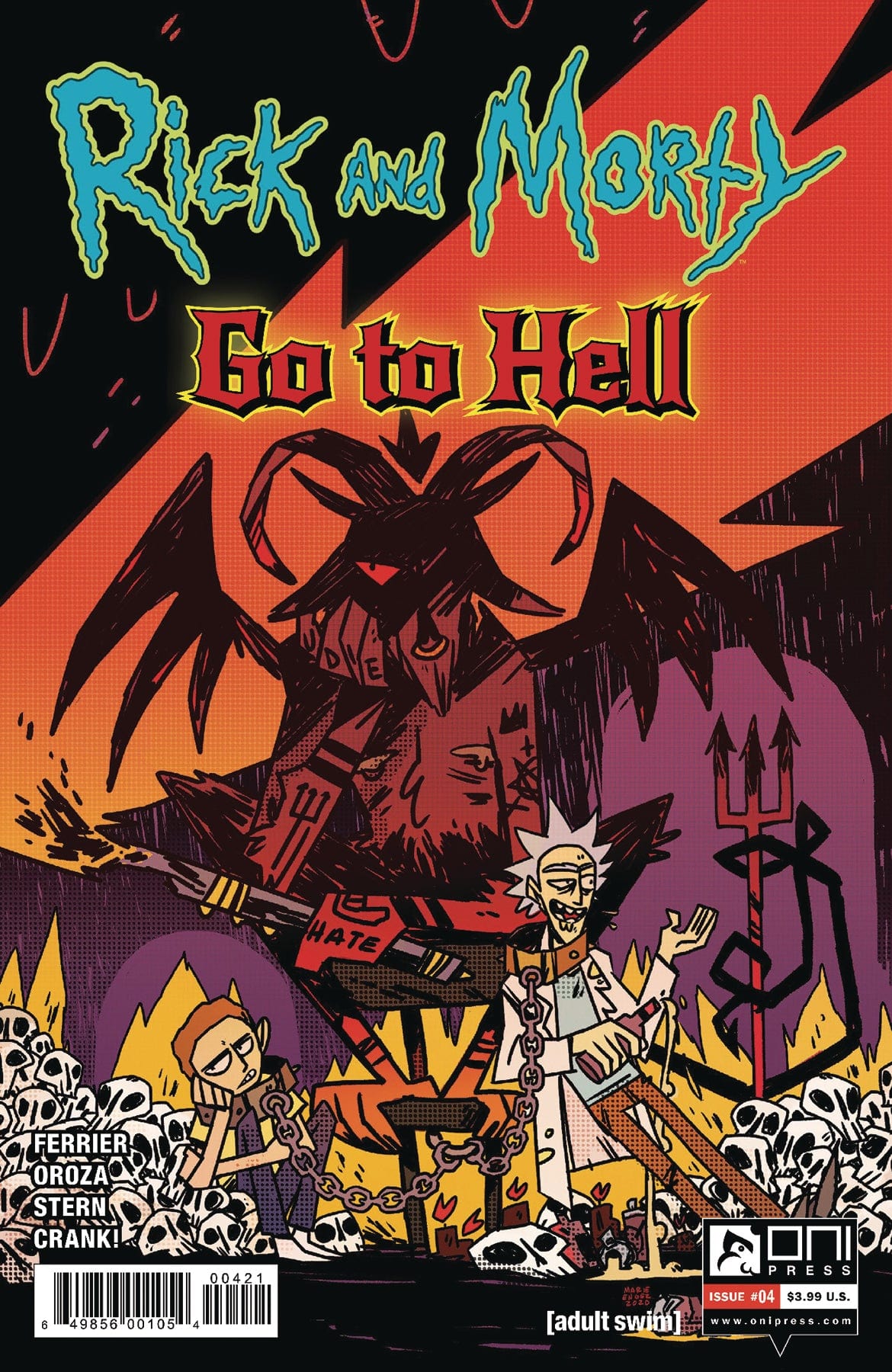 ONI PRESS INC. comic book RICK AND MORTY GO TO HELL #4 CVR B ENGER