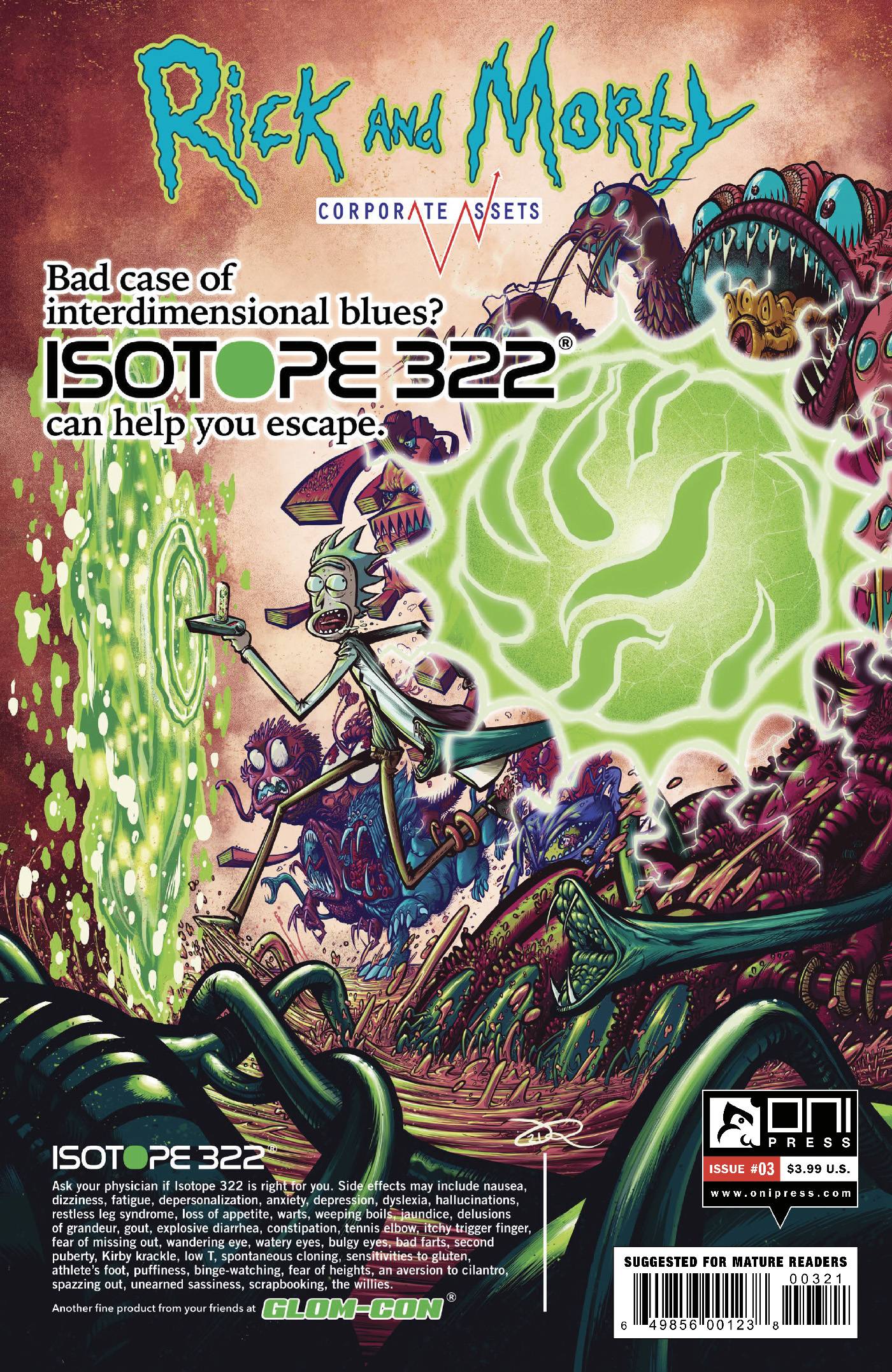 ONI PRESS INC. COMIC BOOK VF/NM RICK AND MORTY CORPORATE ASSETS #3 CVR B RYAN LEE