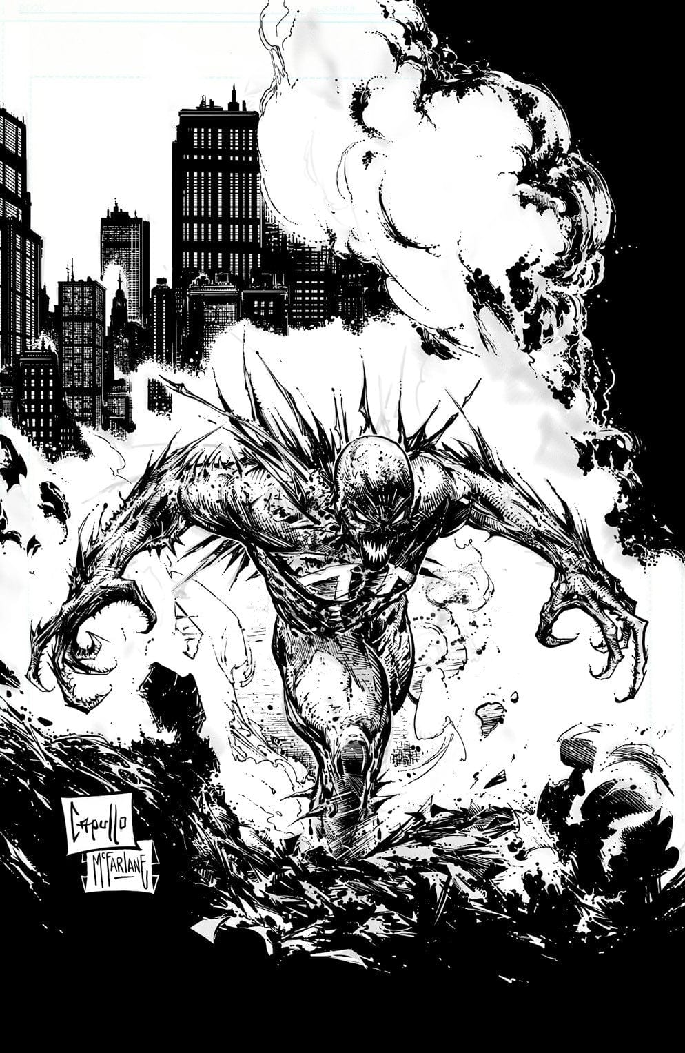 Packrat Comics Spawn #313 Greg Capullo & Todd McFarlane Virgin B&W Cover D