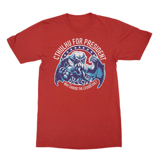 t-shirt t-shirt CTHULHU FOR PRESIDENT NY RED