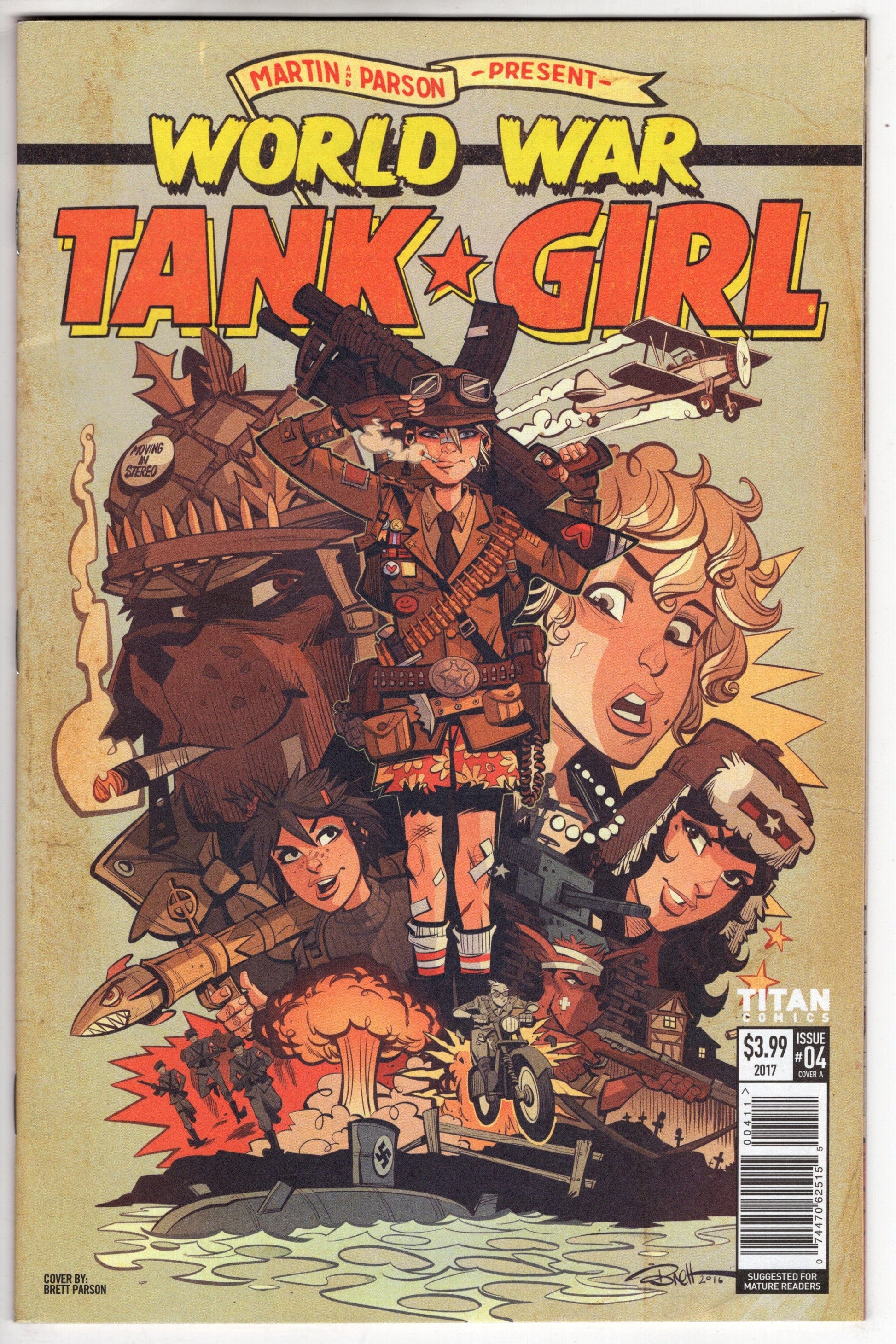 TITAN COMICS VF/NM TANK GIRL WORLD WAR TANK GIRL #4 (OF 4) CVR A PARSON (MR)