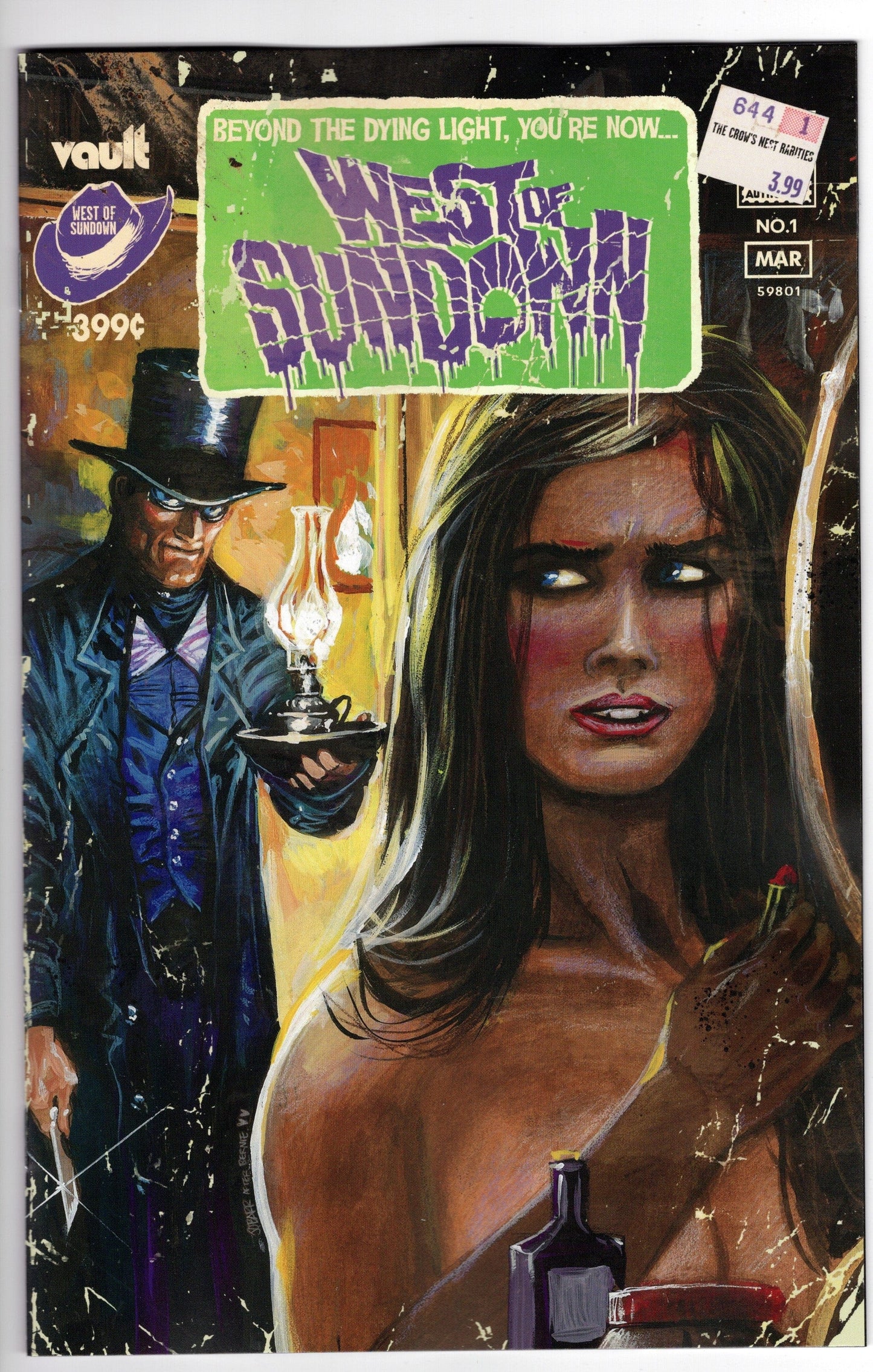 VAULT COMICS COMIC BOOK VF/NM West Of Sundown #1 Cover J Incentive James O Barr Thank You Variant
